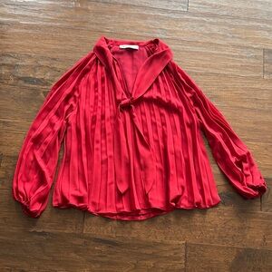 Zara Red Pleated Women's Top S